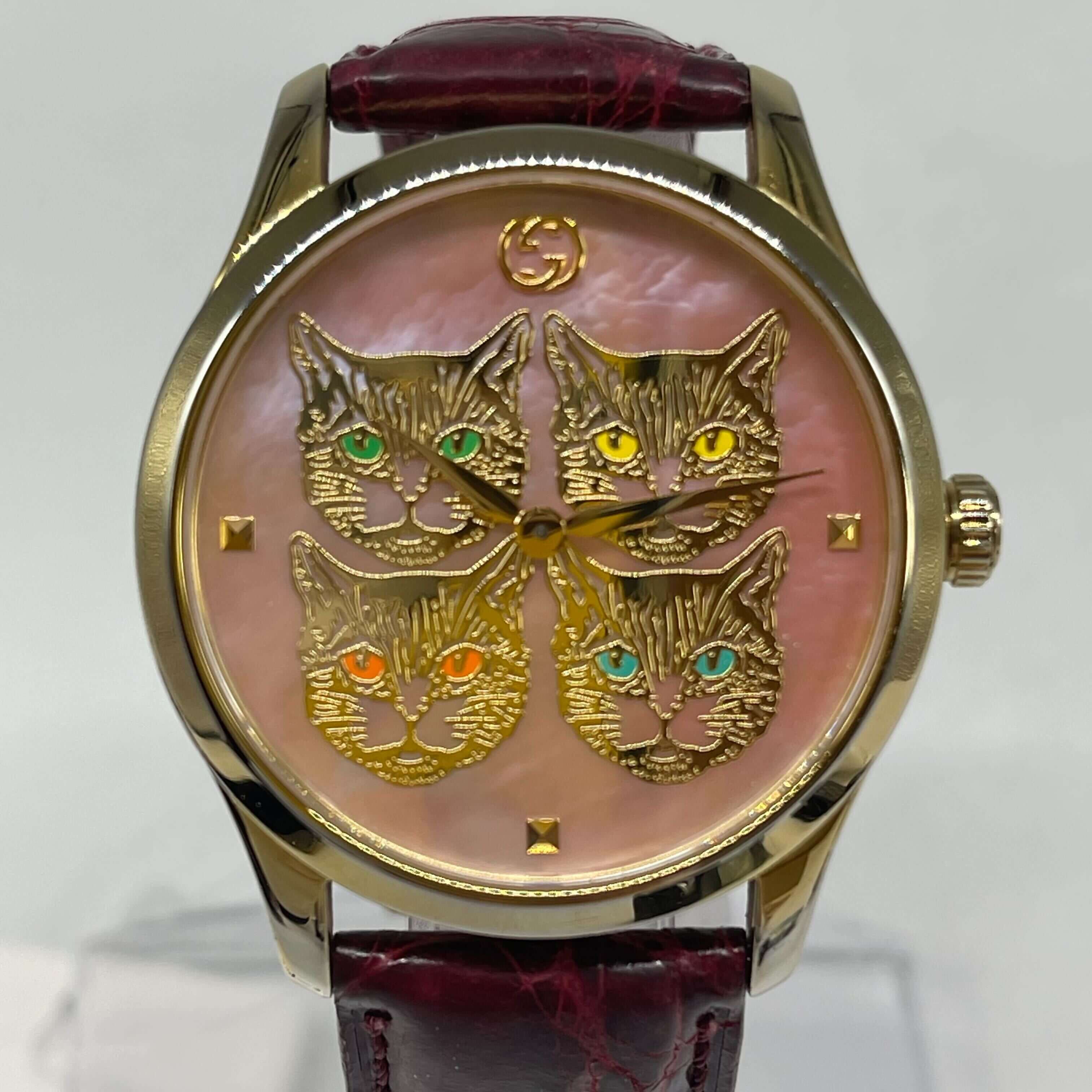 GUCCI 126.4 Gタイムレス キャット ピンクシェルQZ